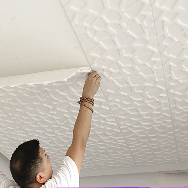 35x35cm 3D Ceiling & Wall Decor Peel and Stick Wallpaper – Waterproof, Anti-Collision Foam Panels