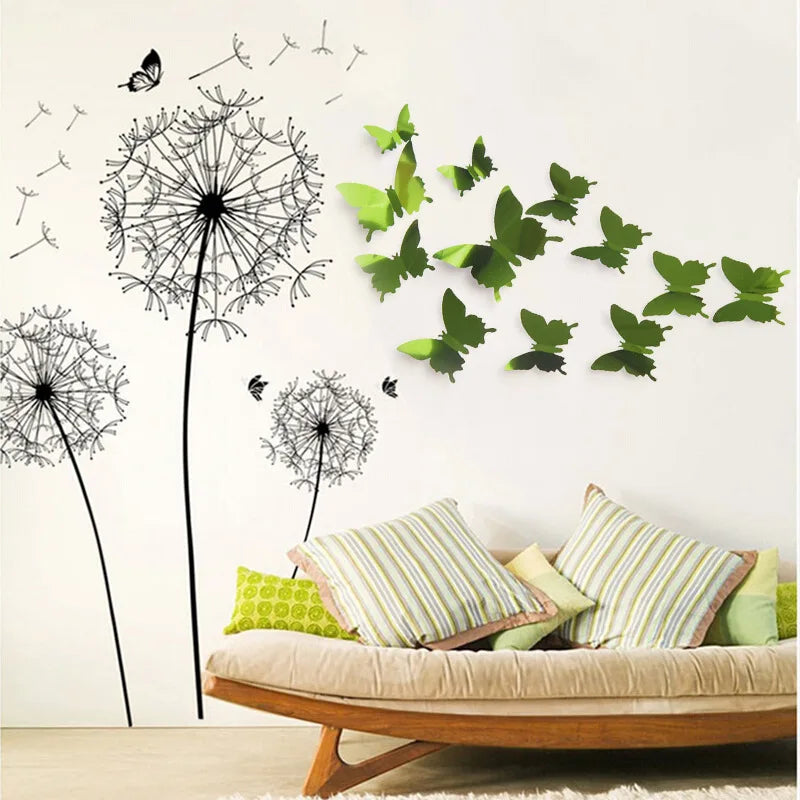 3D Butterfly Mirror Stickers 12pcs – DIY Removable Wall Decals for Home, Kids Room & Party Decor