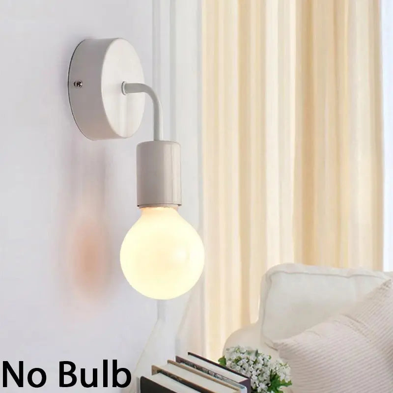 Modern Nordic Iron E27 Wall Lamp for Home Decoration - Stylish Bedside LED Wall Light