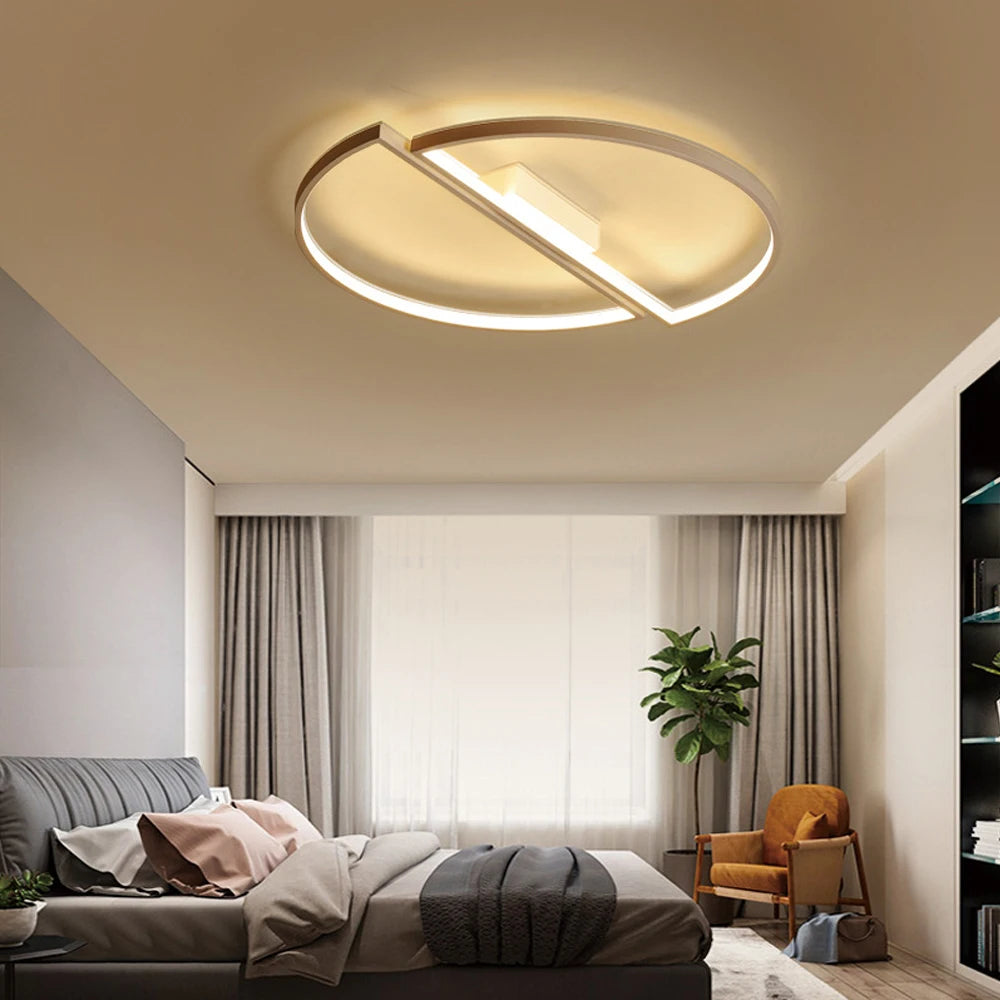 Nordic Modern LED Ceiling Light – 42W/52W Semicircle Ceiling Lamp Fixture for Living Room and Home Decor