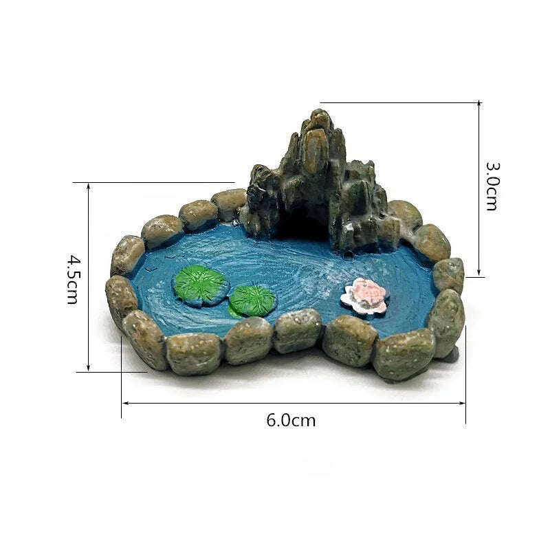 Vintage Pool Figurine - Resin Craft Ornament for Micro Landscapes & Miniature Gardens