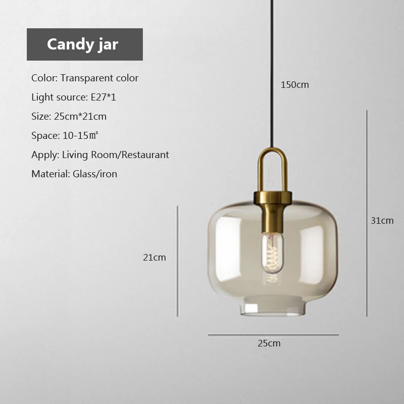 Nordic Glass Pendant Light – Modern Loft Hanging Fixture