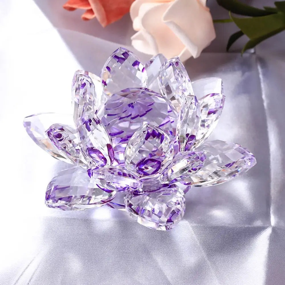 Feng Shui Quartz Crystal Lotus Flower Crafts – Home Wedding Party Decor, Gifts & Souvenir