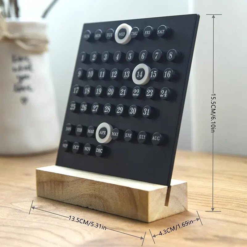 Acrylic Wooden Base Handmade DIY Ten Thousand Year Calendar – Elegant Desktop Ornament