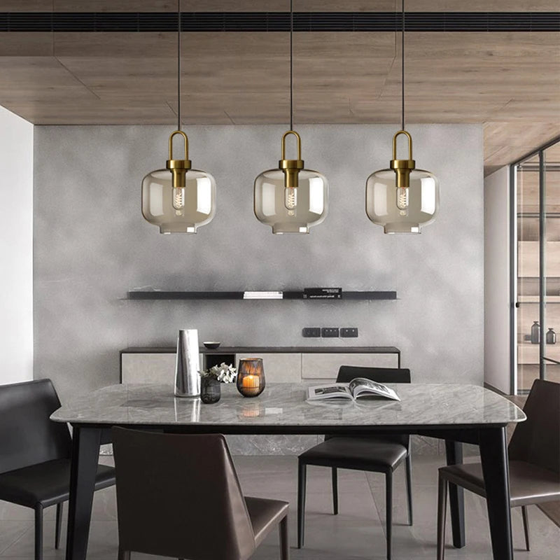 Nordic Glass Pendant Light – Modern Loft Hanging Fixture