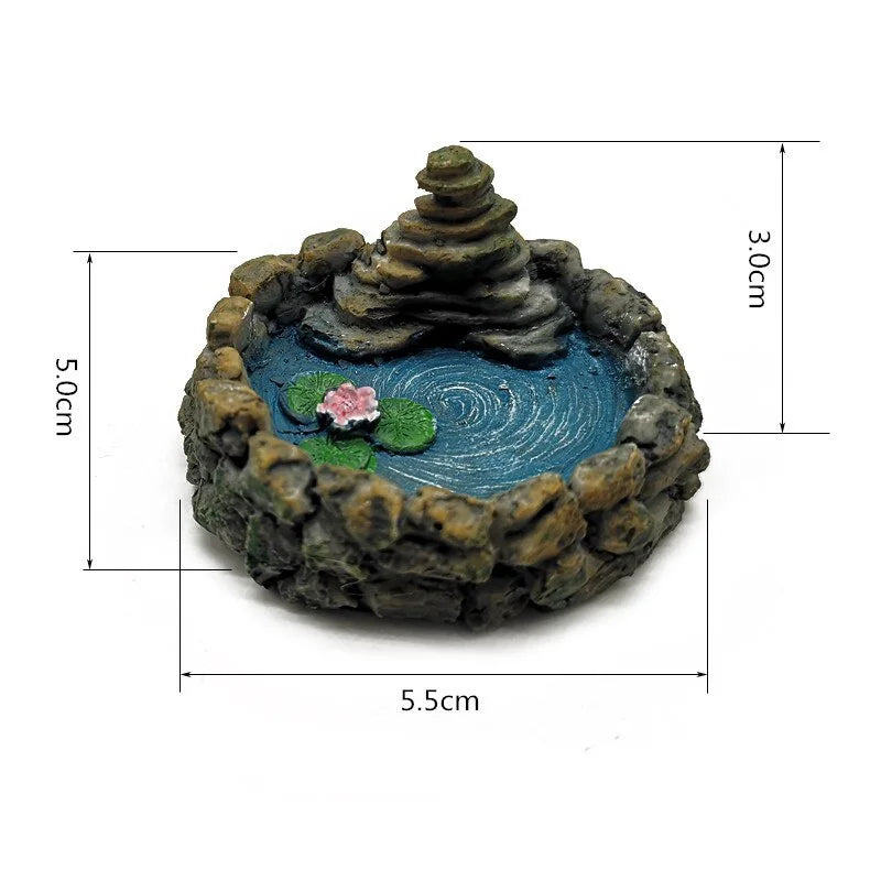 Vintage Pool Figurine - Resin Craft Ornament for Micro Landscapes & Miniature Gardens