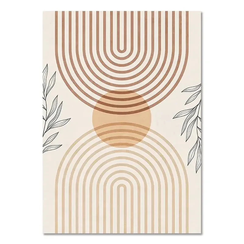 Bohemian Block Canvas Prints – Nordic Minimalist Line Art for Living Room & Bedroom Décor