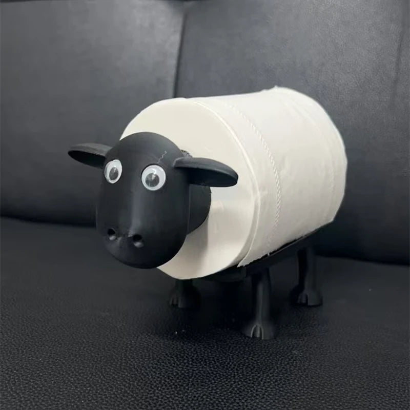 Cartoon Sheep Toilet Roll Paper Holder – Creative Tissue Holder for Living Room, Dining Table, Kitchen & Bedroom