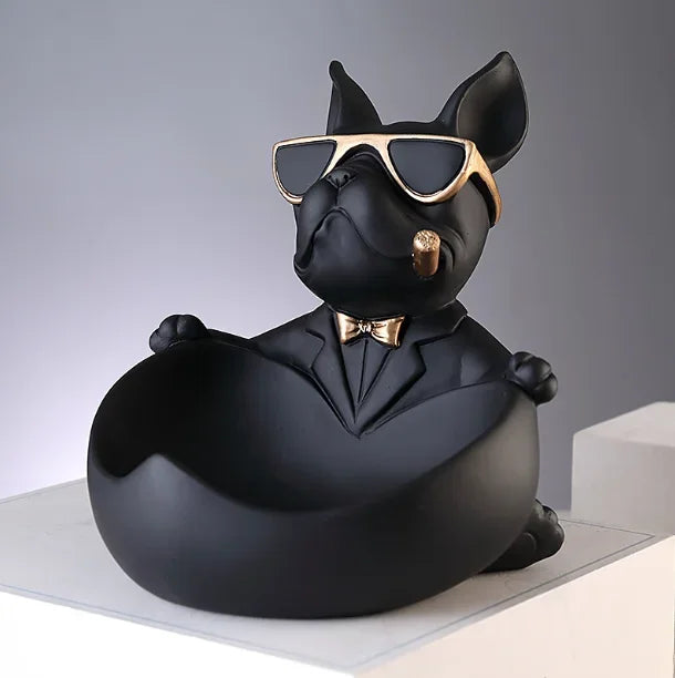 Cool Dog Figurine Storage Box – Resin Craft Art Sculpture for Home Decoration Gift