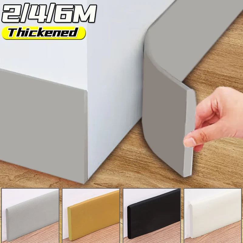 3D Thickened Skirting Wall Stickers – Self-Adhesive Anti-Collision Decorative Strips