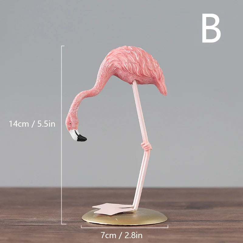 Flamingo Ornaments – Pink Resin Desktop Decorations for Home, Office, and Living Room