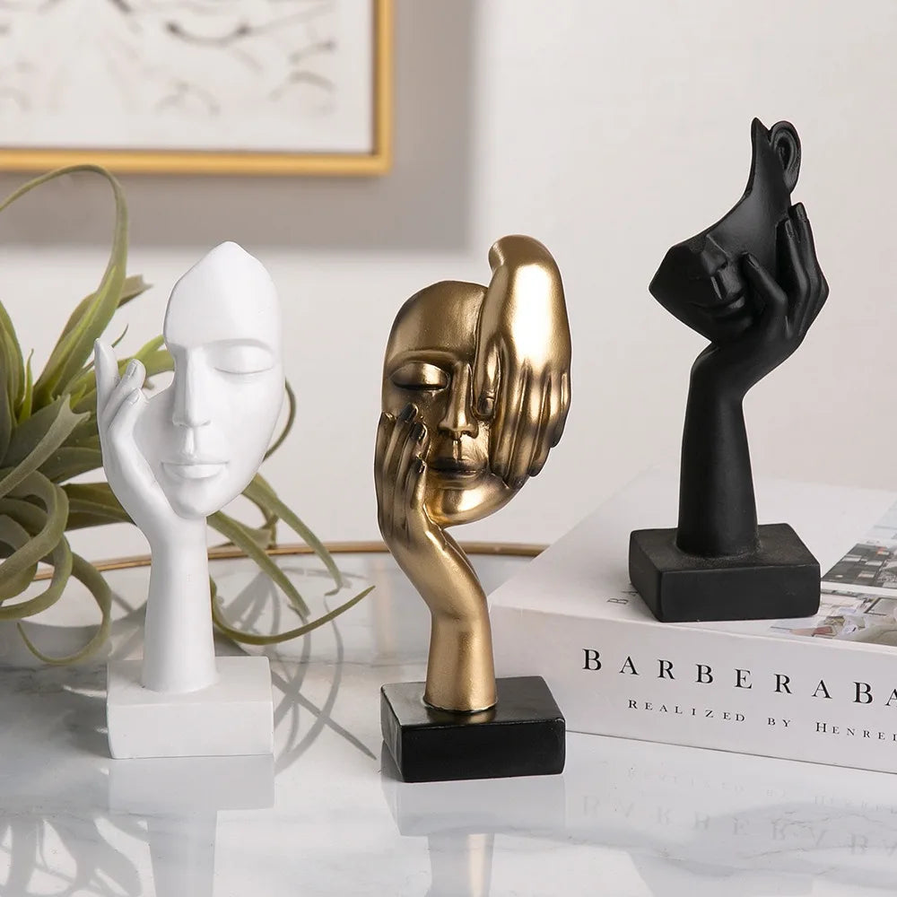 Resin Abstract Thinker Statue – Nordic Light Luxury Figurine for Home & Office Decor