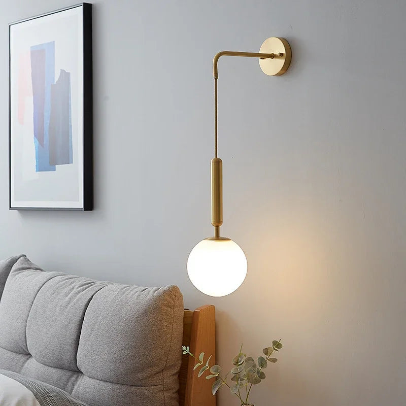 Modern Simple Glass Wall Lamp – Nordic Creative LED Luxury Wall Light Fixture