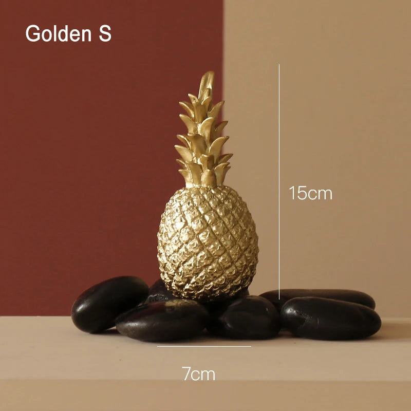 Nordic Pineapple Ornaments – Creative Fruit Shape Resin Figurines for Desktop, Living Room, and Wedding Gifts