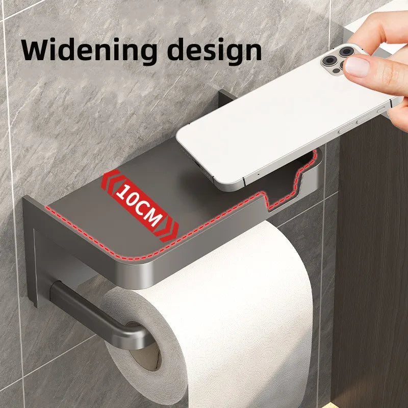 Wall Mounted Toilet Paper Holder – Rustproof Thickened Plastic Storage Rack for Bathroom & Kitchen