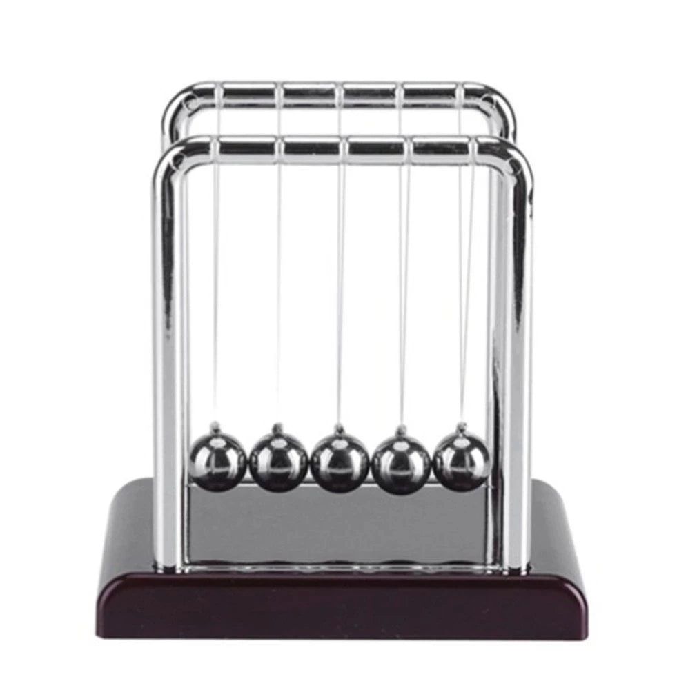 Newton's Cradle Desk Decor – Metal Pendulum Balls & Steel Balance Physics Toy