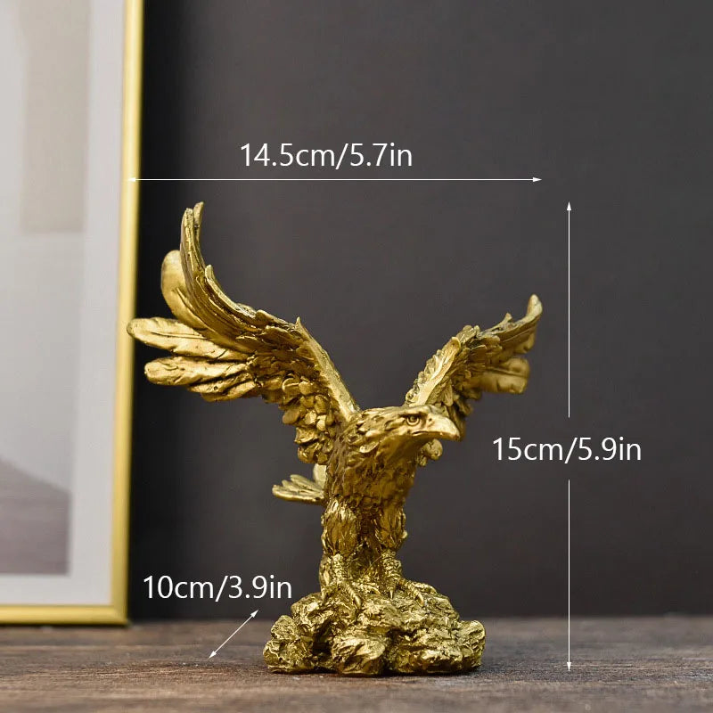 Resin Golden Eagle Figurine – Decorative American Bald Eagle Sculpture