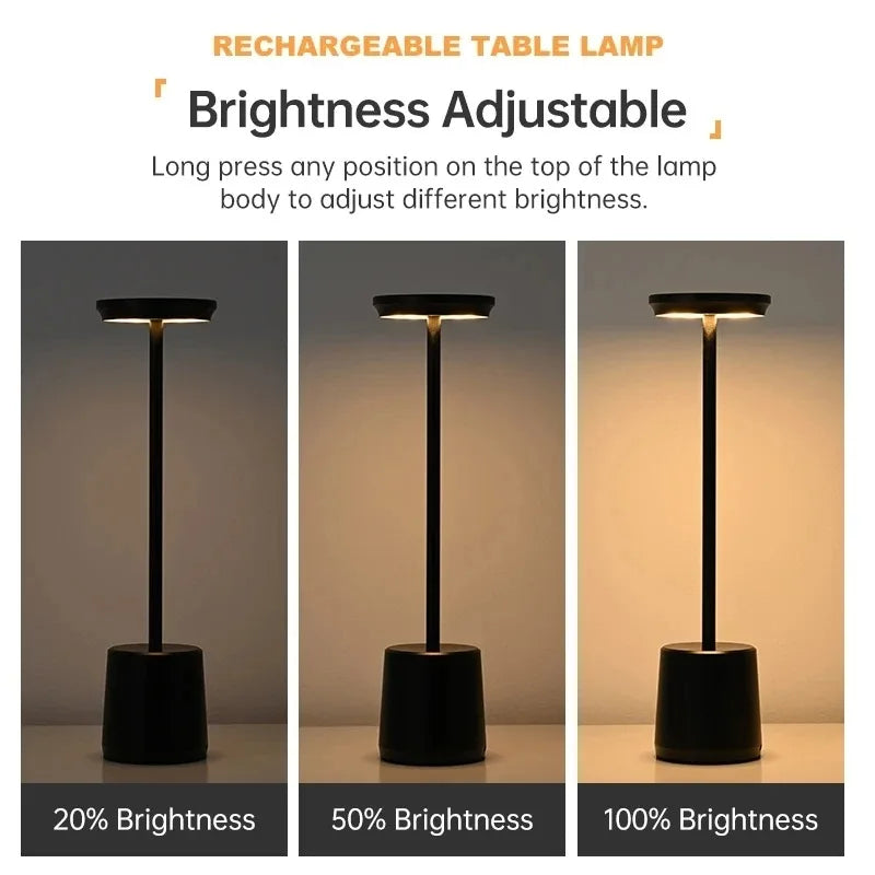 Adjustable Touch Sensor LED Table Lamp – 3-Color Rechargeable Desk Light