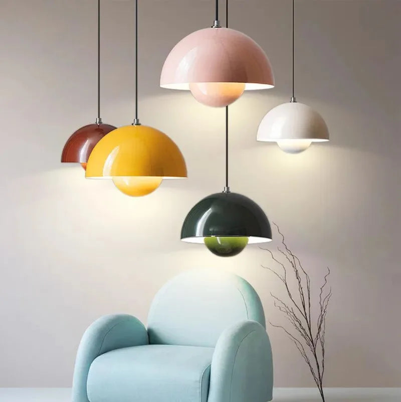 Nordic LED Pendant Light Semicircular Hanging Lamp for Kitchen and Dining Room Decor