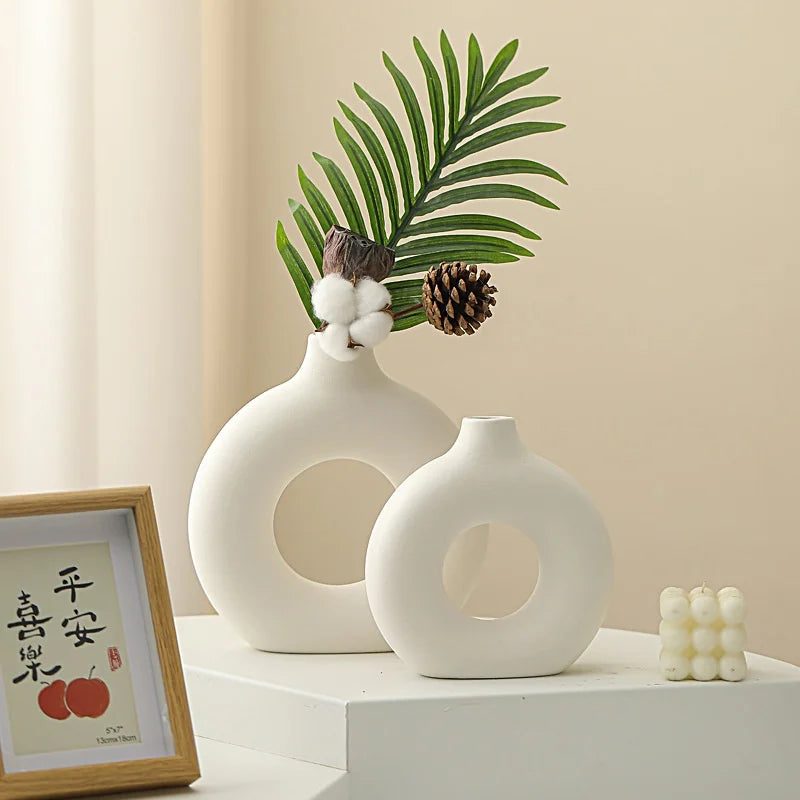 Home Flower Imitation Ceramic Plastic Flower Vase - Modern Home Décor Storage Pot