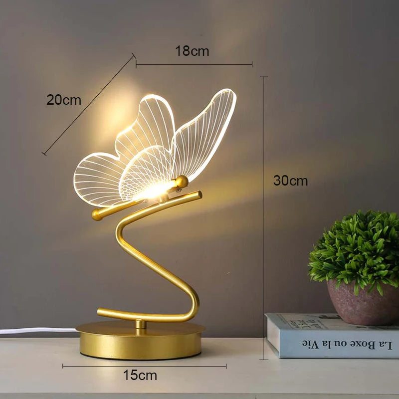 Modern Nordic LED Butterfly Table Lamp for Indoor Spaces