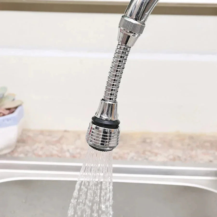 Kitchen Stainless Steel Faucet Sprinkler – Water-Saving Rotating Splash-Proof Spray Extender