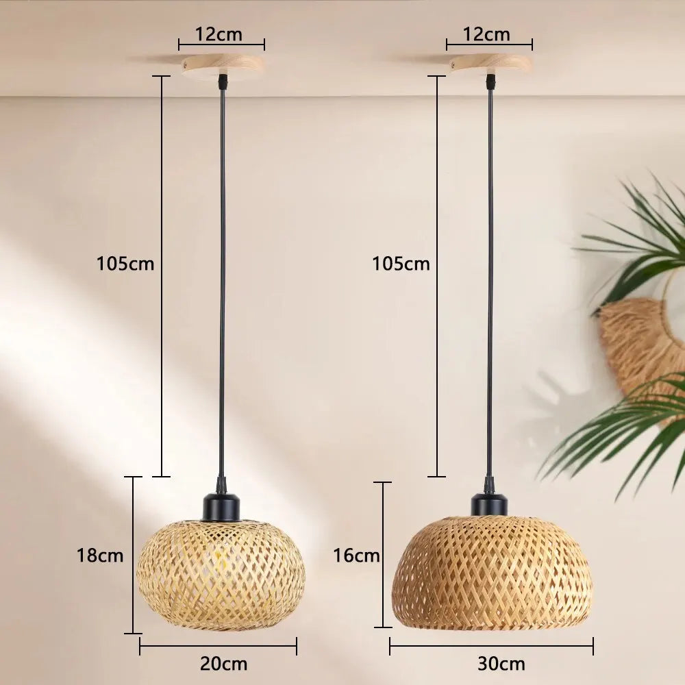 Modern Handmade Rattan Bamboo Chandelier - LED Ceiling Lamp