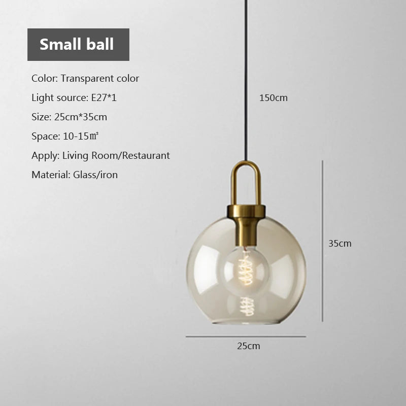 Nordic Glass Pendant Light – Modern Loft Hanging Fixture