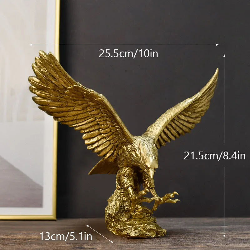 Resin Golden Eagle Figurine – Decorative American Bald Eagle Sculpture