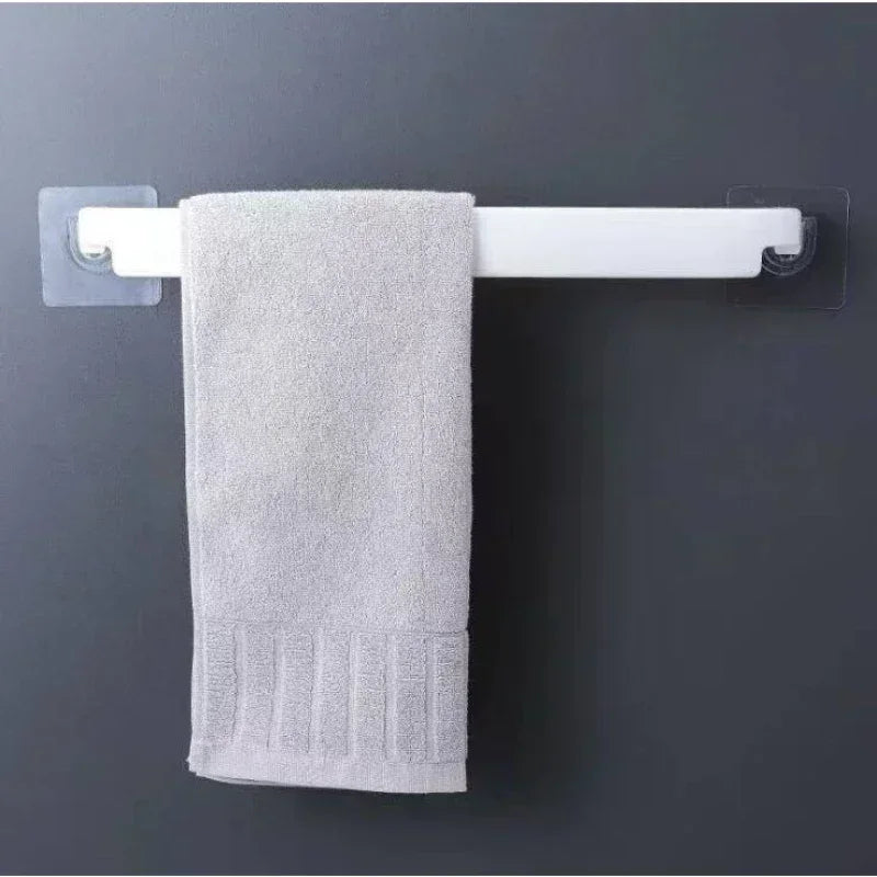 Extended Towel Rack Wall-Mounted Slipper Holder Bathroom Organizer with Multiple Storage Options