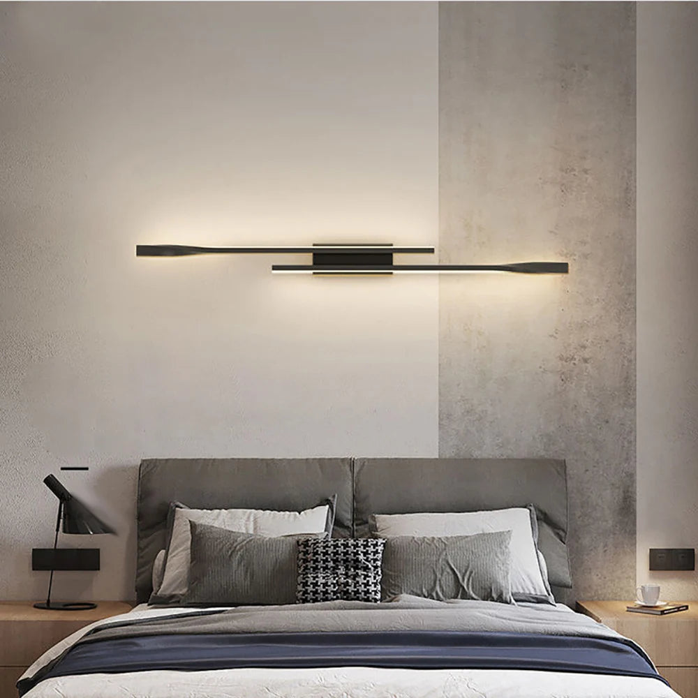 Long Strip Luxury Wall Lamp - Modern Nordic Bedroom Bedside and Living Room TV Wall Light