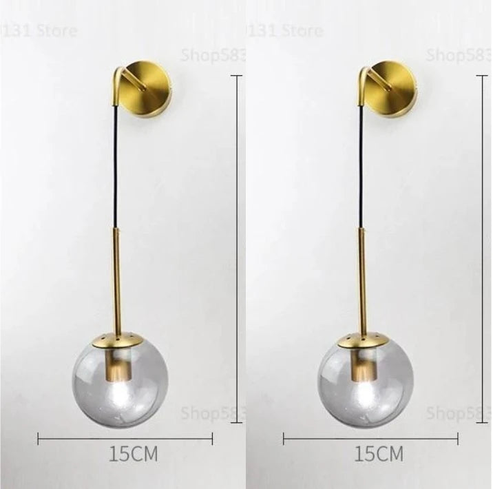 Nordic Modern Vintage Wall Lamps: LED Glass Ball Elegance for Your Home