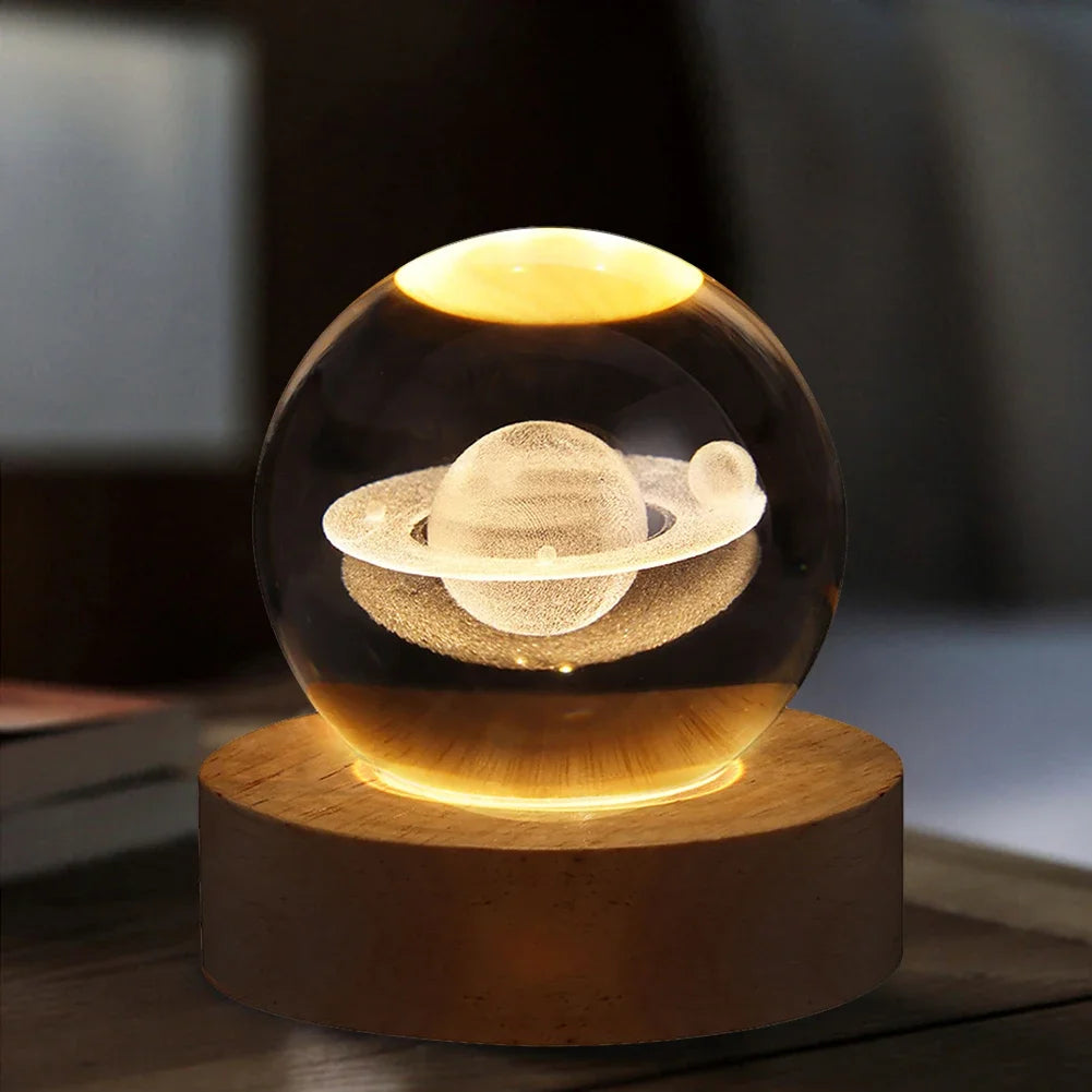 Crystal Ball LED Night Light - Galaxy Atmosphere Lamp for Home Décor