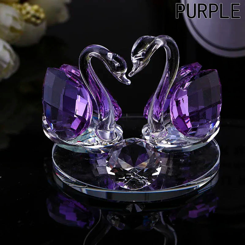 Modern Crystal Swan Figurine - Exquisite Home Decor Paperweight for Weddings, Gifts, and Crafts