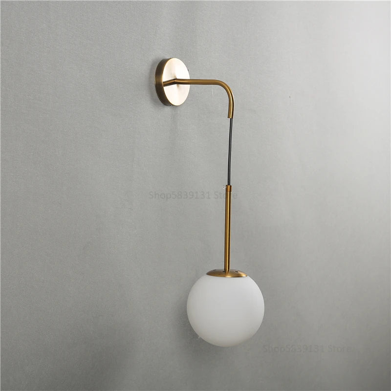 Nordic Modern Vintage Wall Lamps: LED Glass Ball Elegance for Your Home