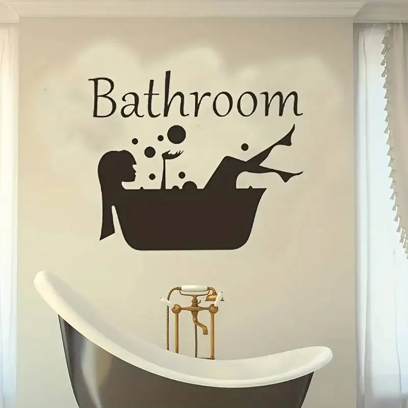 Removable Vinyl Wall Sticker – DIY Home Décor Decal for Bathroom, Living Room, Bedroom & Doors