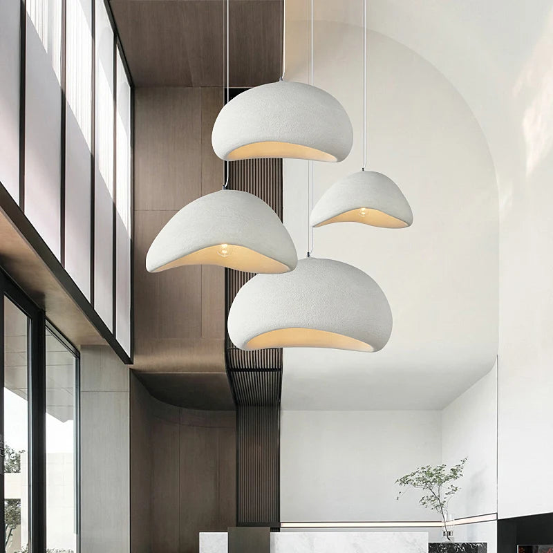 Nordic Minimalist Wabi Sabi E27 LED Pendant Lights - Elegant Chandelier for Dining and Living Spaces