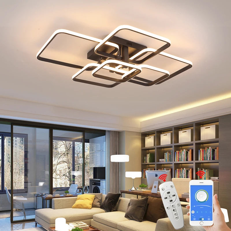 Modern Rectangle Acrylic Aluminum LED Ceiling Lights - Versatile Fixtures for Living Spaces