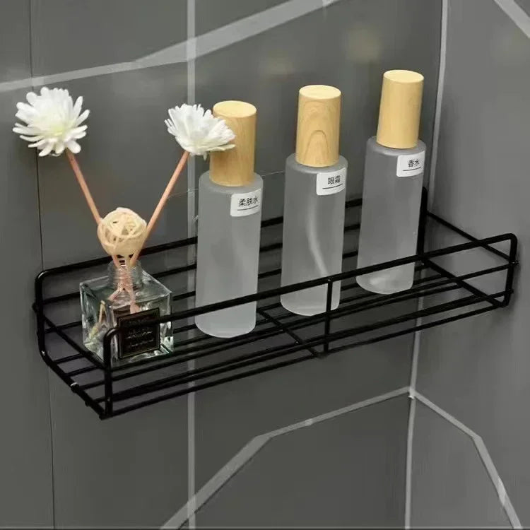 Wall Mounted Corner Storage Shelf – Iron Bathroom Organizer, Shampoo & Cosmetic Rack