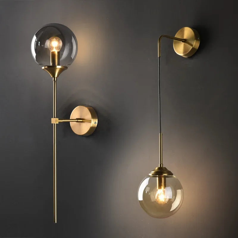 Modern Glass Wall Lamp – Creative Golden Sconces for Stylish Home Decor