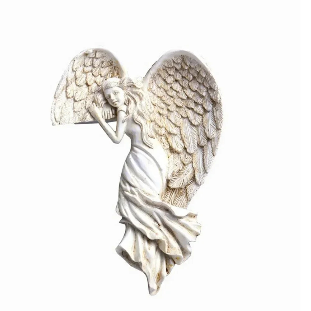 Angel Wings Resin Door Frame Ornament - Retro Catholic Home Decoration Craft for Indoor and Outdoor Use