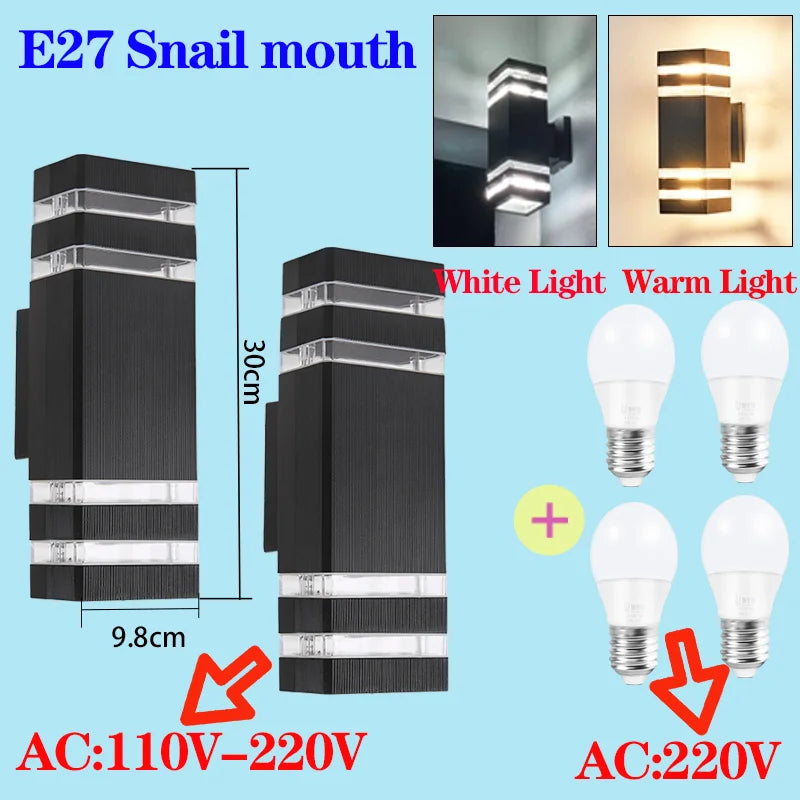 Modern LED Wall Light - Waterproof Outdoor AC 220V/110V Lamp