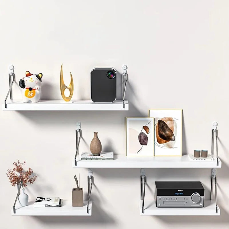 Minimalist No-Drill Wall Shelf – Floating Display Rack for Books & Decorations