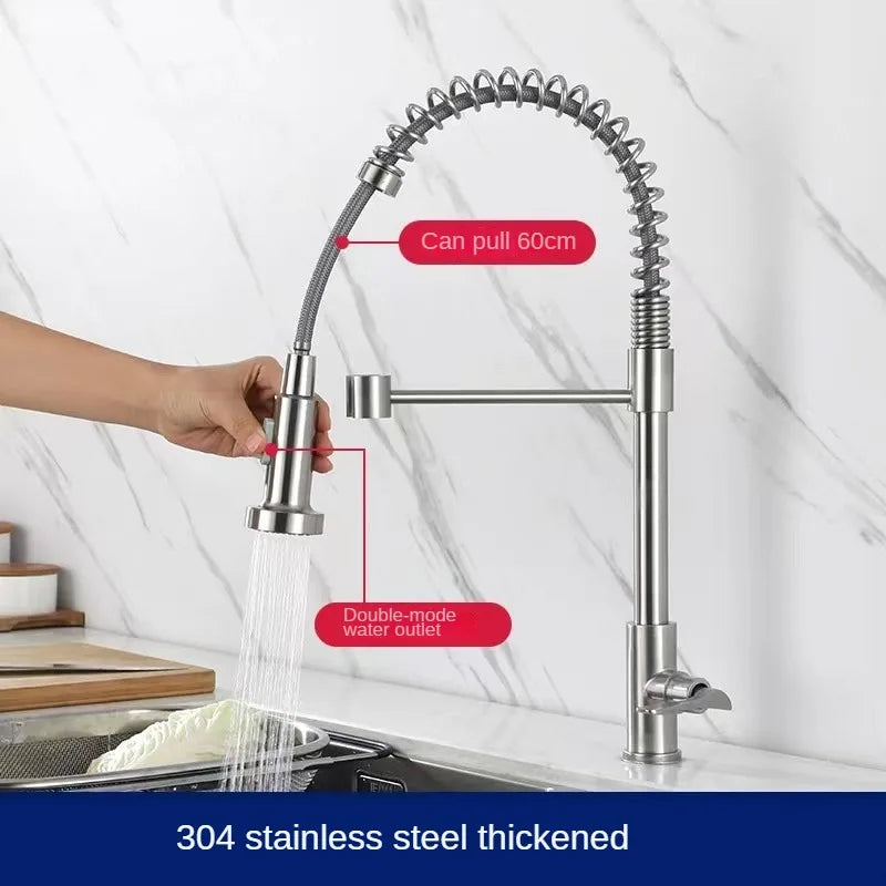 Kitchen Wall Faucet - Deck Mounted Single Cold Tap with 360 Degree Rotation