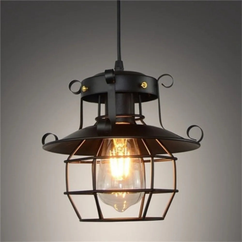 Industrial Retro Chandelier - Nostalgic Pendant Light for Dining Rooms and Corridors