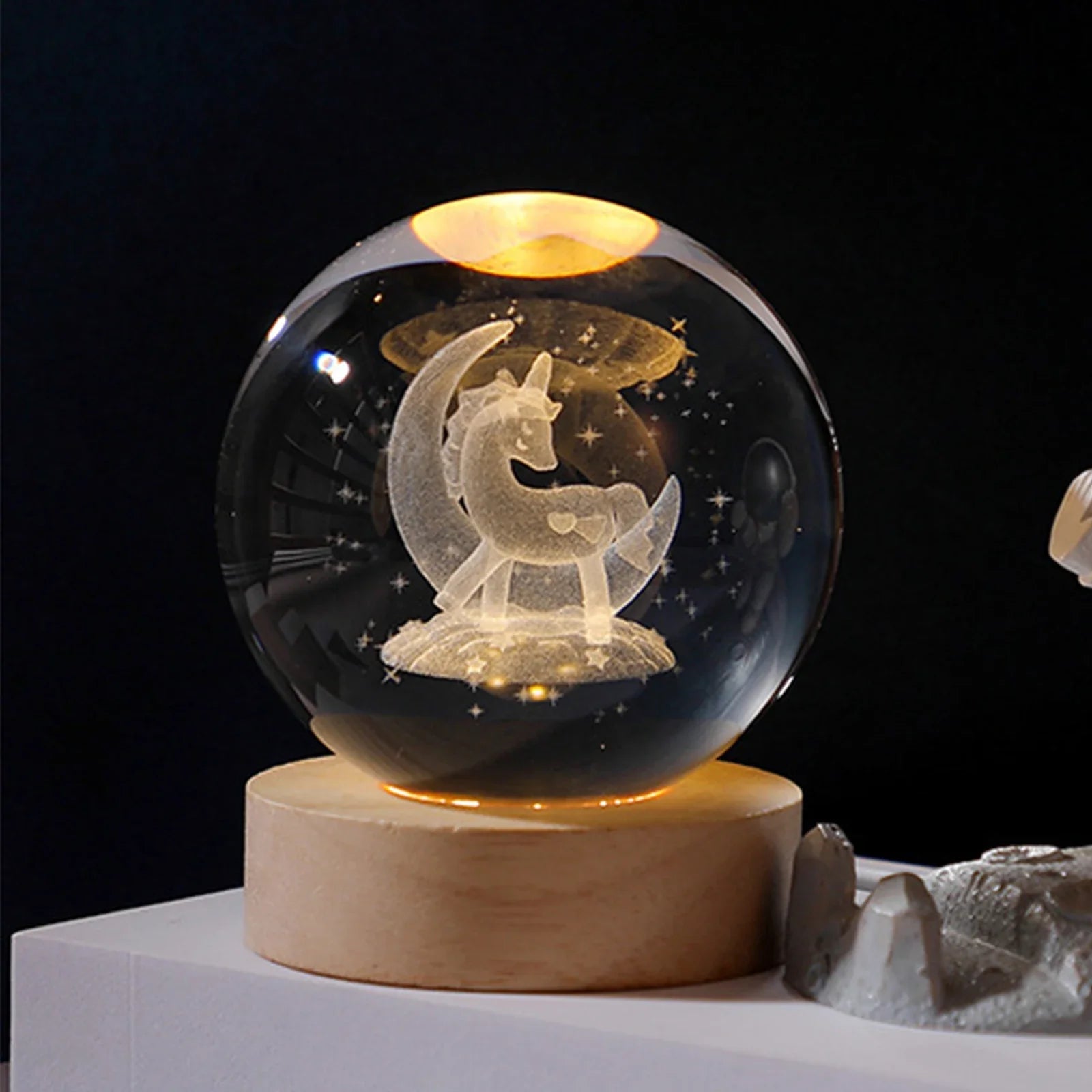 Crystal Ball LED Night Light - Galaxy Atmosphere Lamp for Home Décor