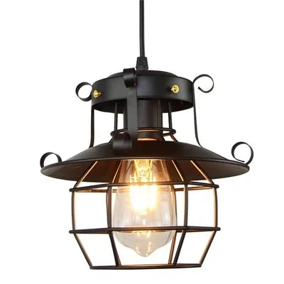 Industrial Retro Chandelier - Nostalgic Pendant Light for Dining Rooms and Corridors