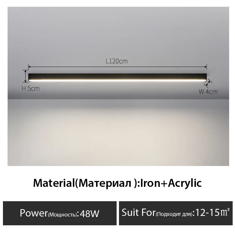 Modern Long Strip LED Ceiling Lights - Versatile Aisle and Room Lighting