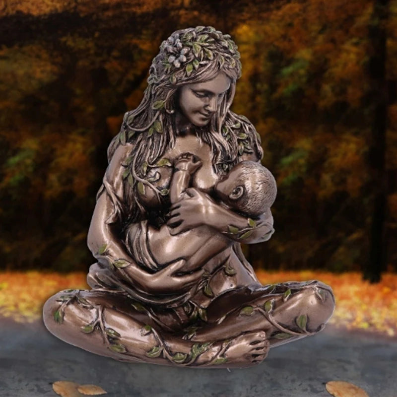 Mother Earth Gaia Statue – Hand-Painted Decorative Figurine for Home & Garden