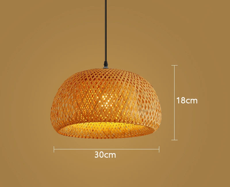 Bamboo Lantern Pendant Lamp – Hand-Woven Rattan Lighting Fixture